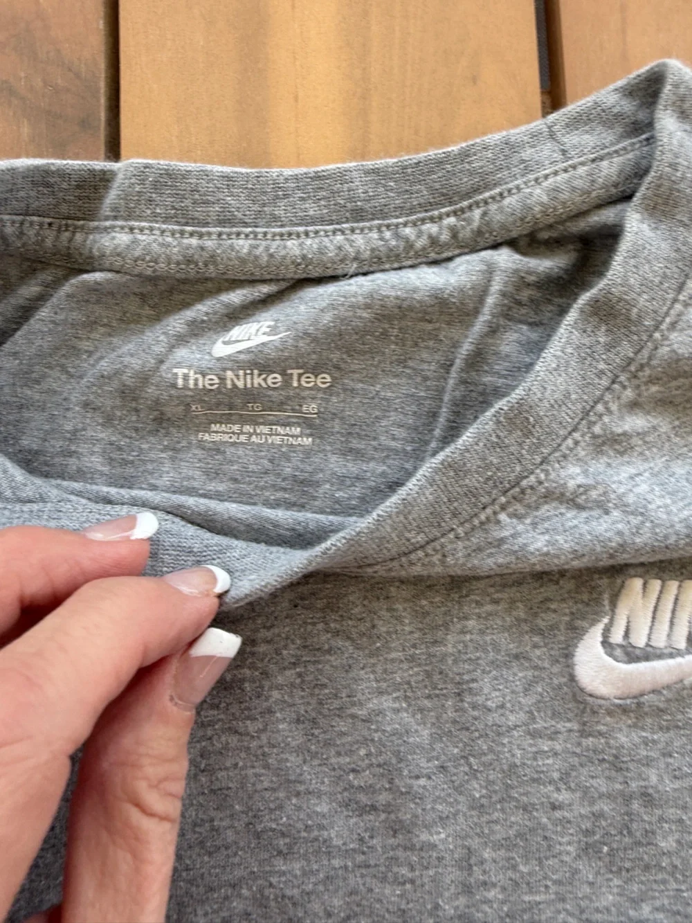 Nike Gray Crewneck Sweatshirt with White Embroidered Swoosh
